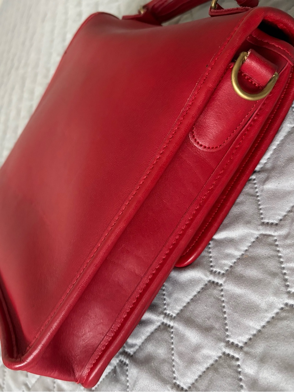 Coach Red Leather Crossbody Satchel - Picture 5 of 13